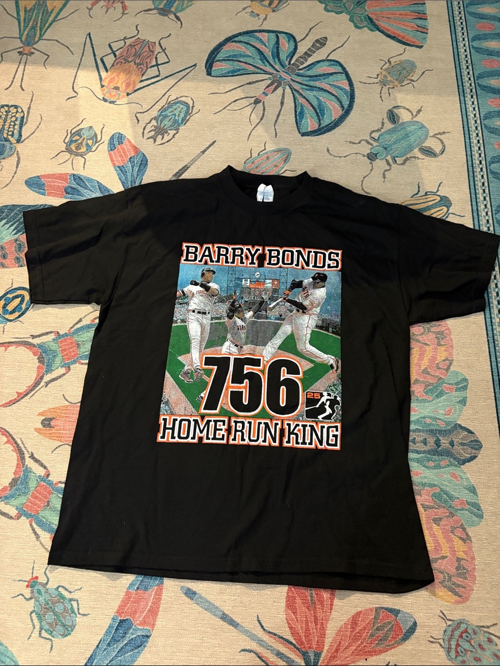 Vintage Barry Bonds San Fransisco Giants 756 Home Run King Tee